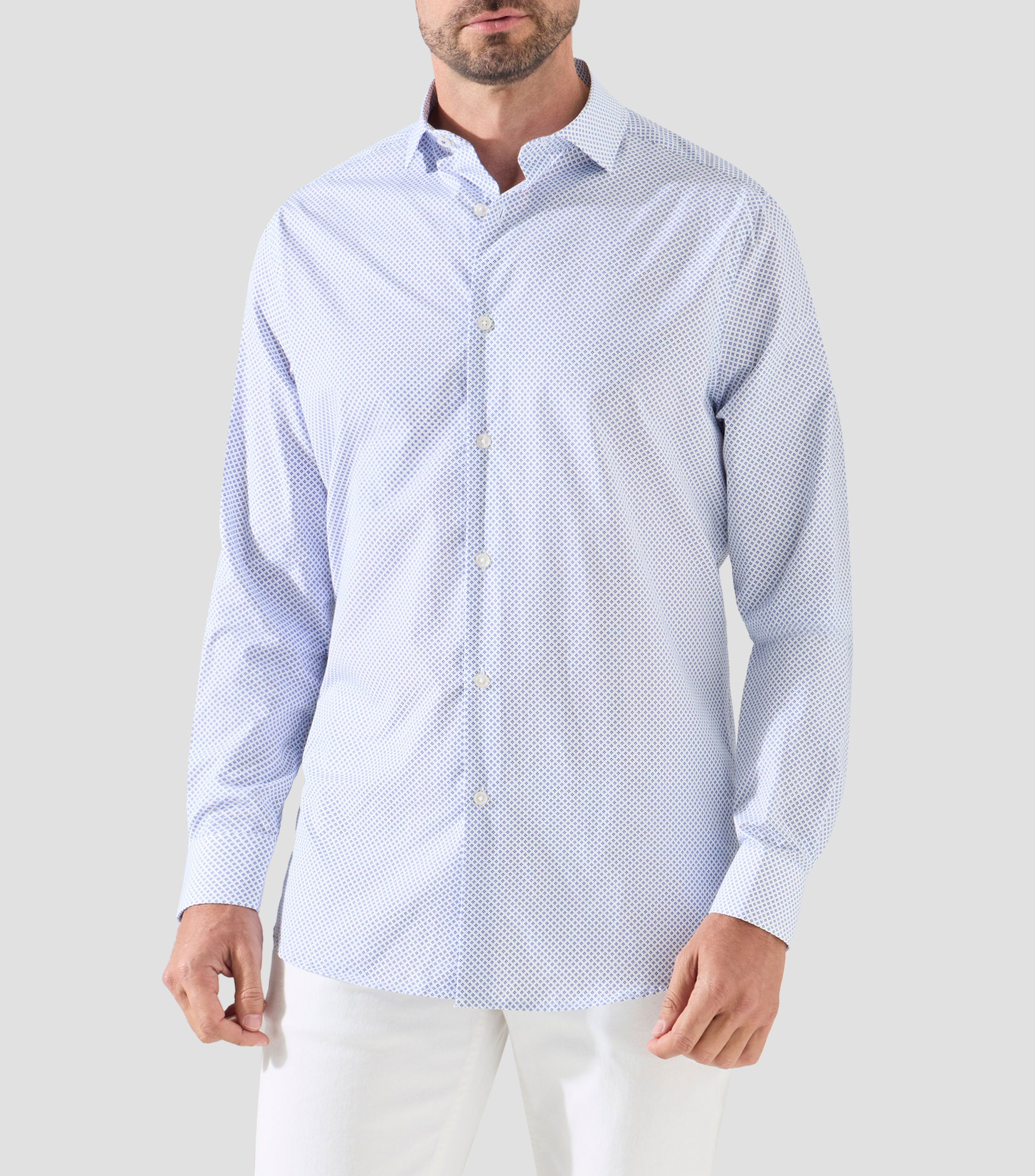 Camisa estampada manga larga Hombre